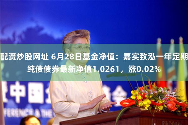 配资炒股网址 6月28日基金净值：嘉实致泓一年定期纯债债券最新净值1.0261，涨0.02%