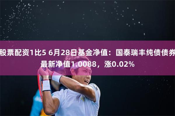 股票配资1比5 6月28日基金净值：国泰瑞丰纯债债券最新净值1.0088，涨0.02%