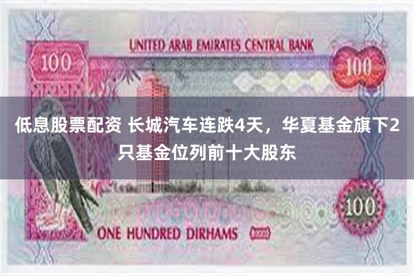 低息股票配资 长城汽车连跌4天，华夏基金旗下2只基金位列前十大股东