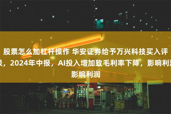 股票怎么加杠杆操作 华安证券给予万兴科技买入评级，2024年中报，AI投入增加致毛利率下降，影响利润