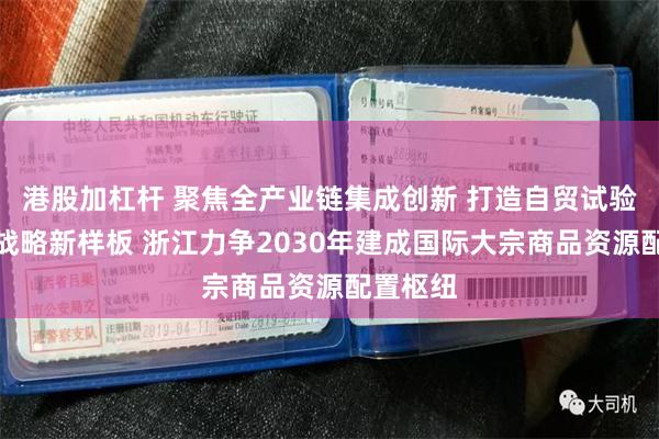 港股加杠杆 聚焦全产业链集成创新 打造自贸试验区提升战略新样板 浙江力争2030年建成国际大宗商品资源配置枢纽